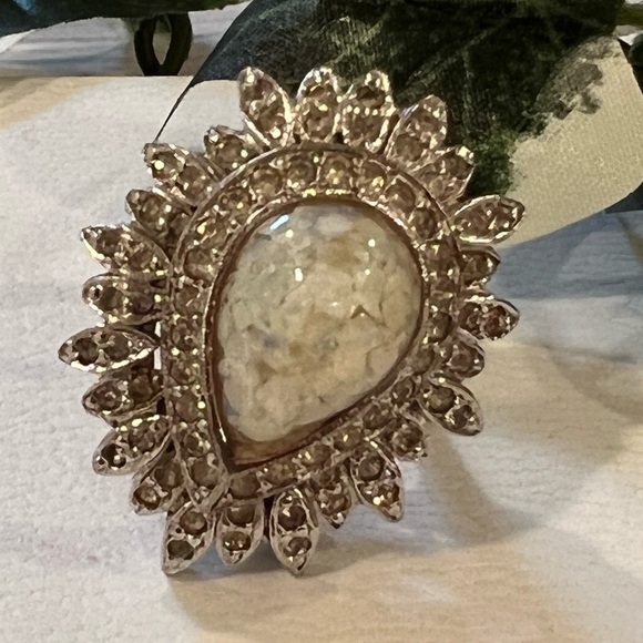 FASHION JEWELRY-VINTAGE silver ring with diamonds imitation - Picture 5 of 8